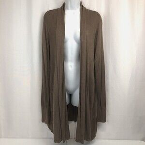 Olivia Sky Size 2X Plus Brown Open Front Long Sleeve Office Cardigan Sweater